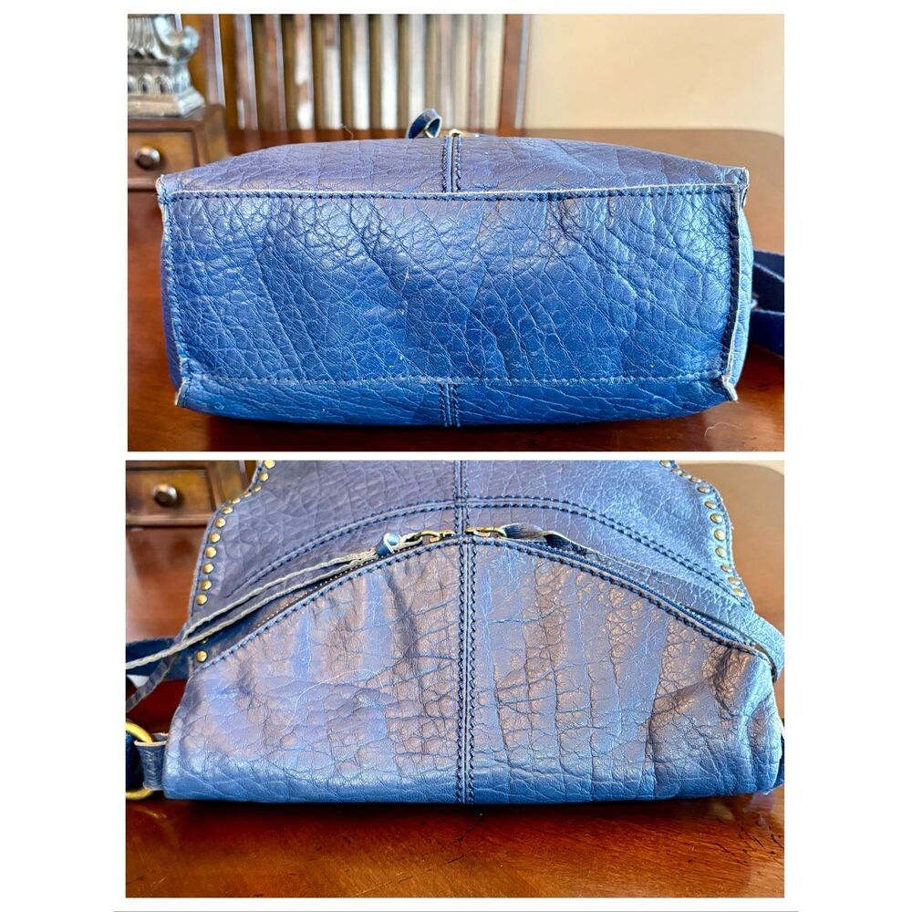 THE SAK - "Silverlake" Crossbody in Blue Pebbled Leather w/Studded Detailing - Picture 10 of 16